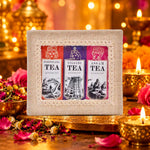 3-in-1 Delightful Teas (Darjeeling, Assam & Nilgiri) in Handcrafted Jute Box ( 50 Gram Each )