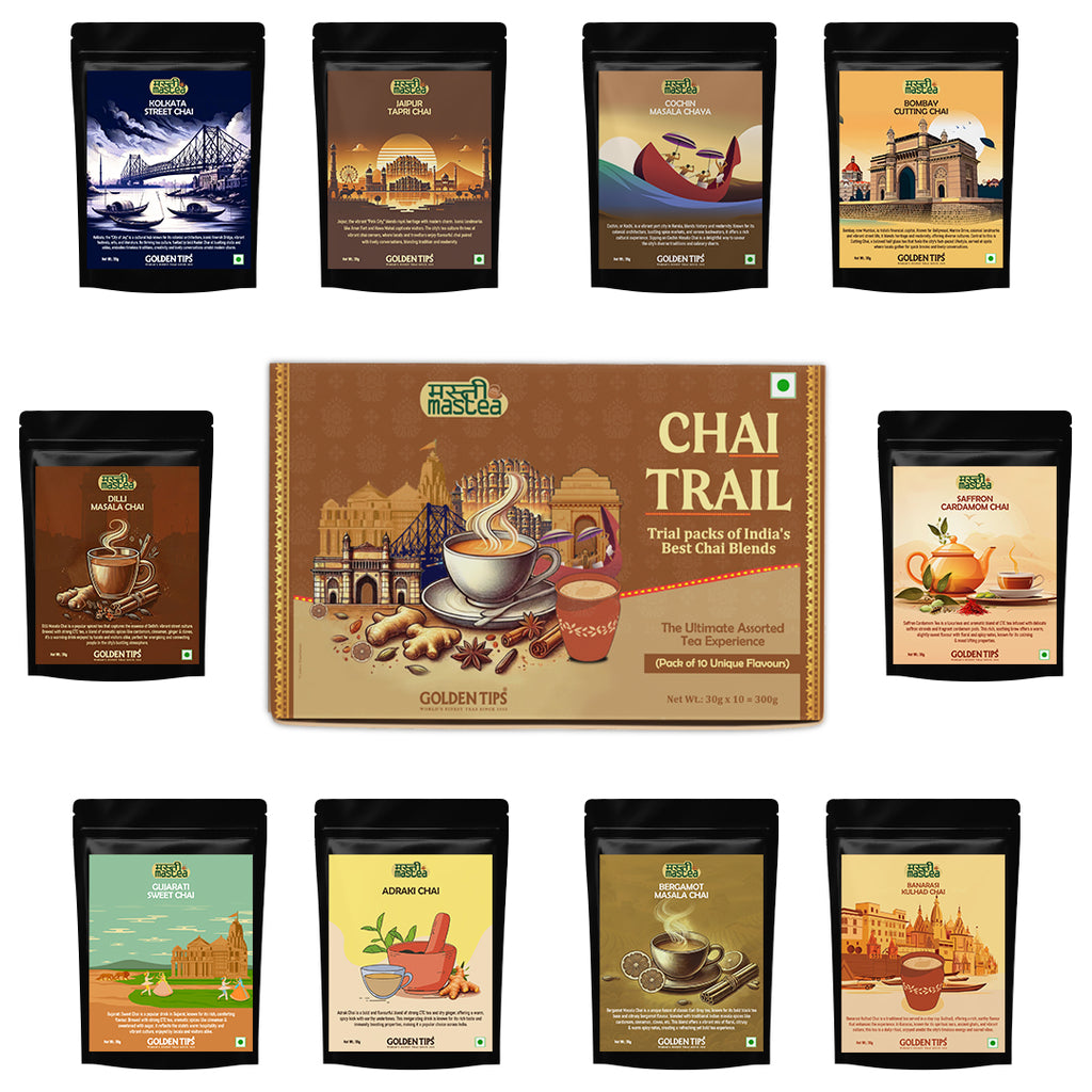 Chai Trail Packs of India's Best Chai Blends (30g X 10 Packs)