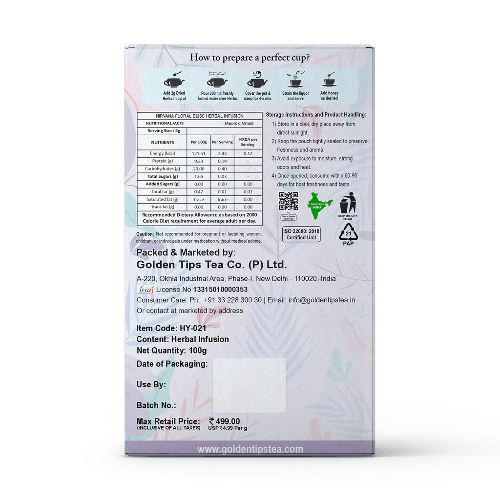 Herbyoga Nirvana Floral Bliss Herbal Infusion (Herbal Tea)