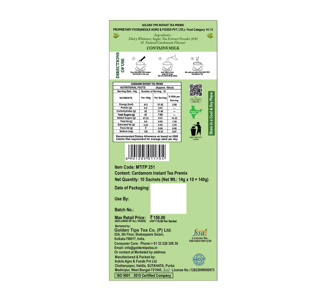Cardamom Instant Tea Premix
