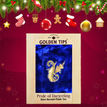 Pride Of Darjeling Rare Second Flush Tea in Pinewood Box with Zardosi Work on Velvet Pouch