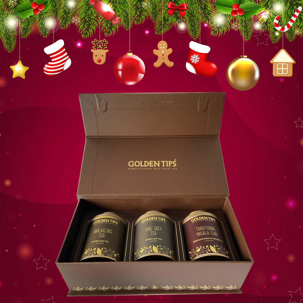 Gift Box Combo - Darjeeling Tea + Earl Grey Tea + Traditional Masala Chai