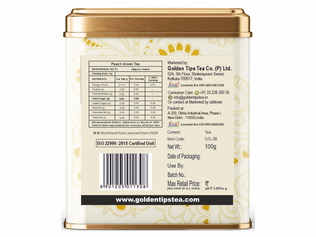 Peach Green Tea - Tin Can
