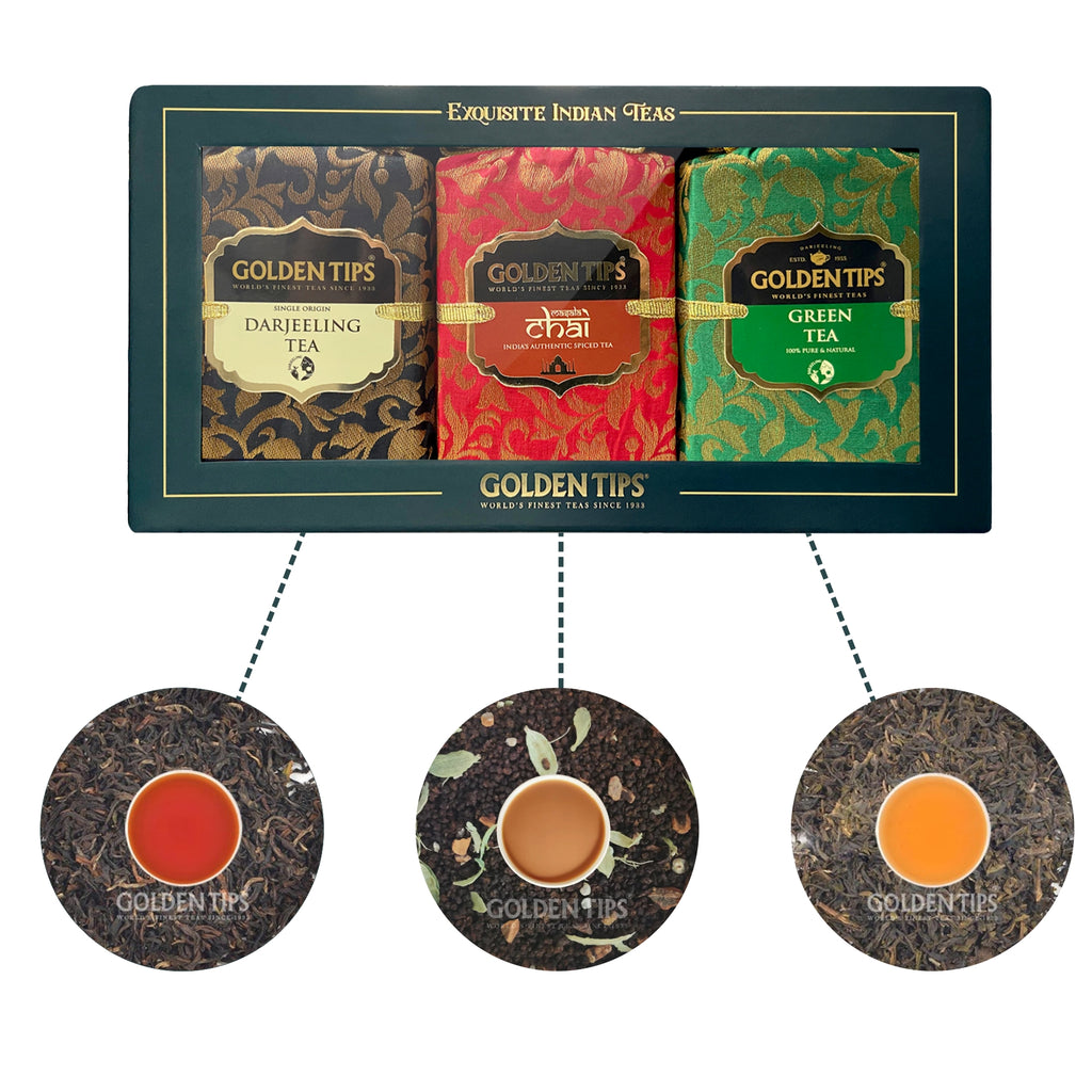 3-in-1 Handmade Paper Box - Darjeeling, Green & Masala Chai