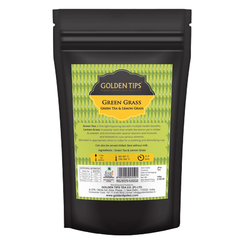 Lemon Grass Green Tea - Golden Tips Tea (India)