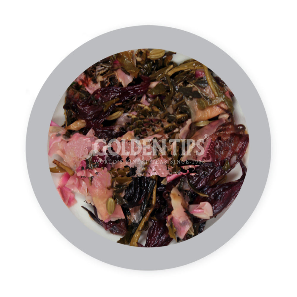 Divine Potpourri - Licorice, Peppermint, Rose, Fennel, Hibiscus & Green Tea - Golden Tips Tea (India)