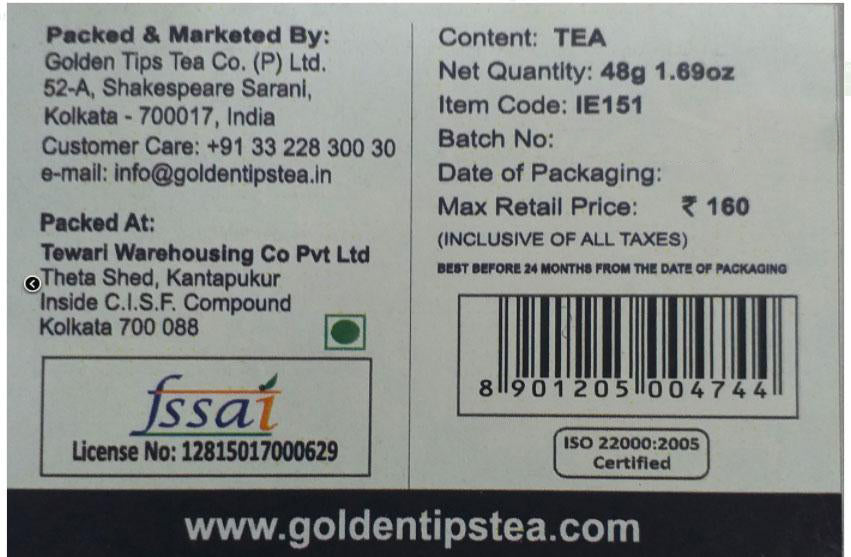 Golden Tips Black & Green Assortment Individual Envelope - Tea Bags - Golden Tips Tea (India)