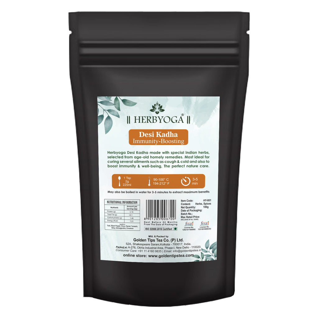 Herbyoga - Immunity Booster Desi Kadha Tea - Golden Tips Tea (India)