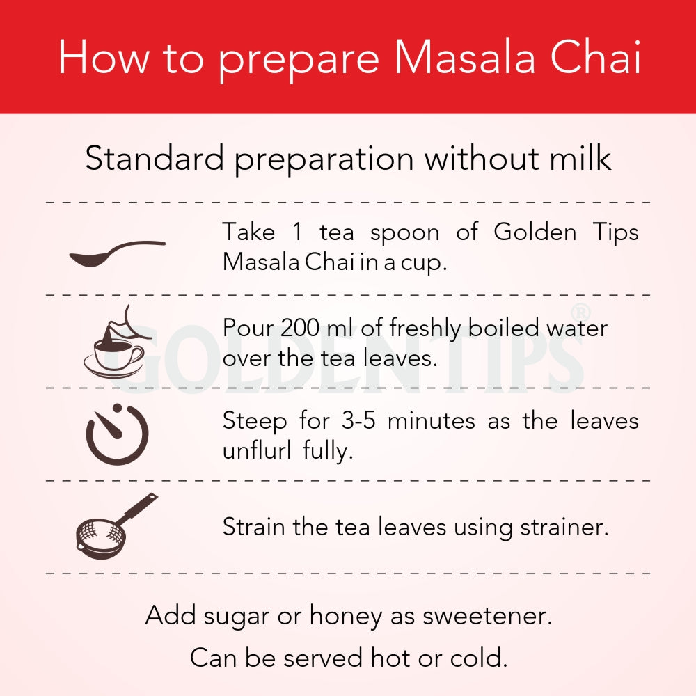 Masala Chai India's Authentic Spiced Tea - Golden Tips Tea (India)
