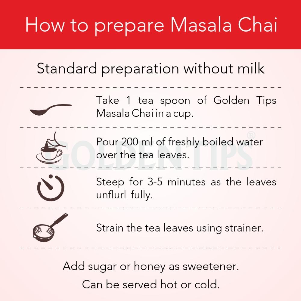Masala Chai India's Authentic Spiced Tea (Sample Pack) - Golden Tips Tea (India)