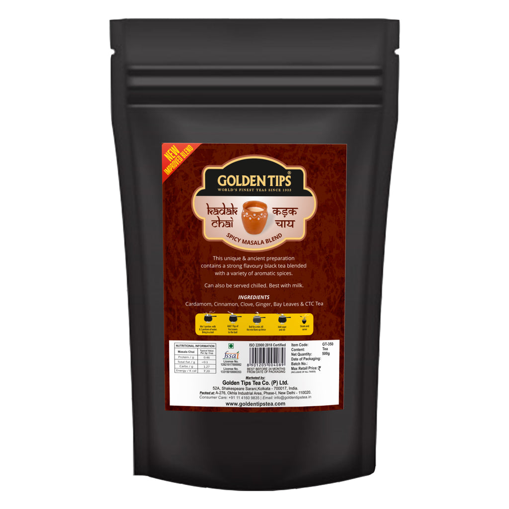 Assam Kadak Chai, Spicy Masala Blend - Golden Tips Tea (India)