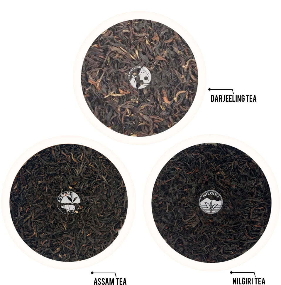 Finest Indian Teas Trio - Darjeeling, Nilgiri & Assam (3x50gm) - Golden Tips Tea (India)