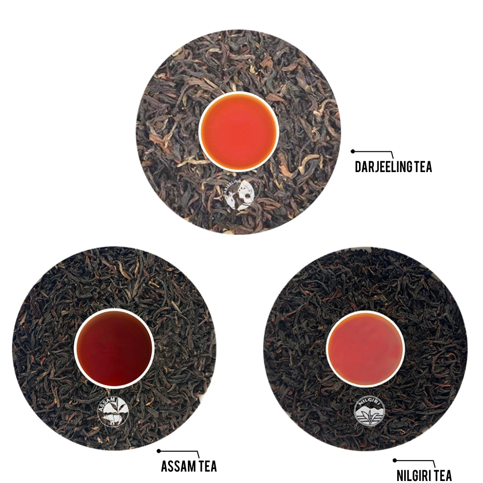 Finest Indian Teas Trio - Darjeeling, Nilgiri & Assam (3x50gm) - Golden Tips Tea (India)