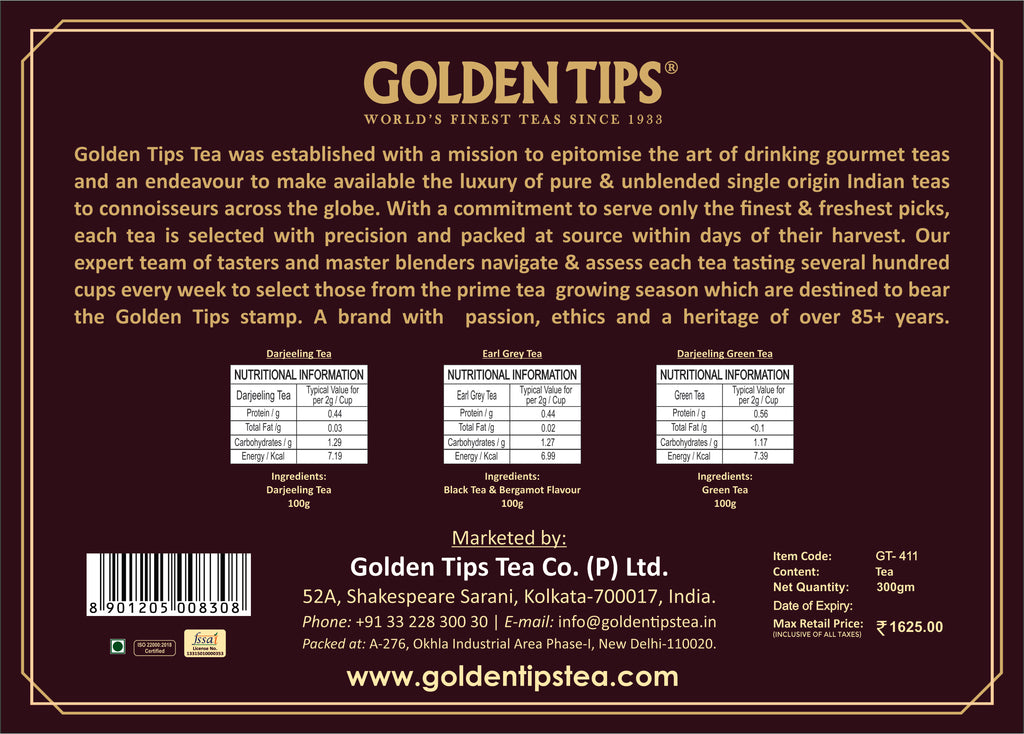 Gift Box Combo - Darjeeling Tea + Earl Grey Tea + Darjeeling Green Tea