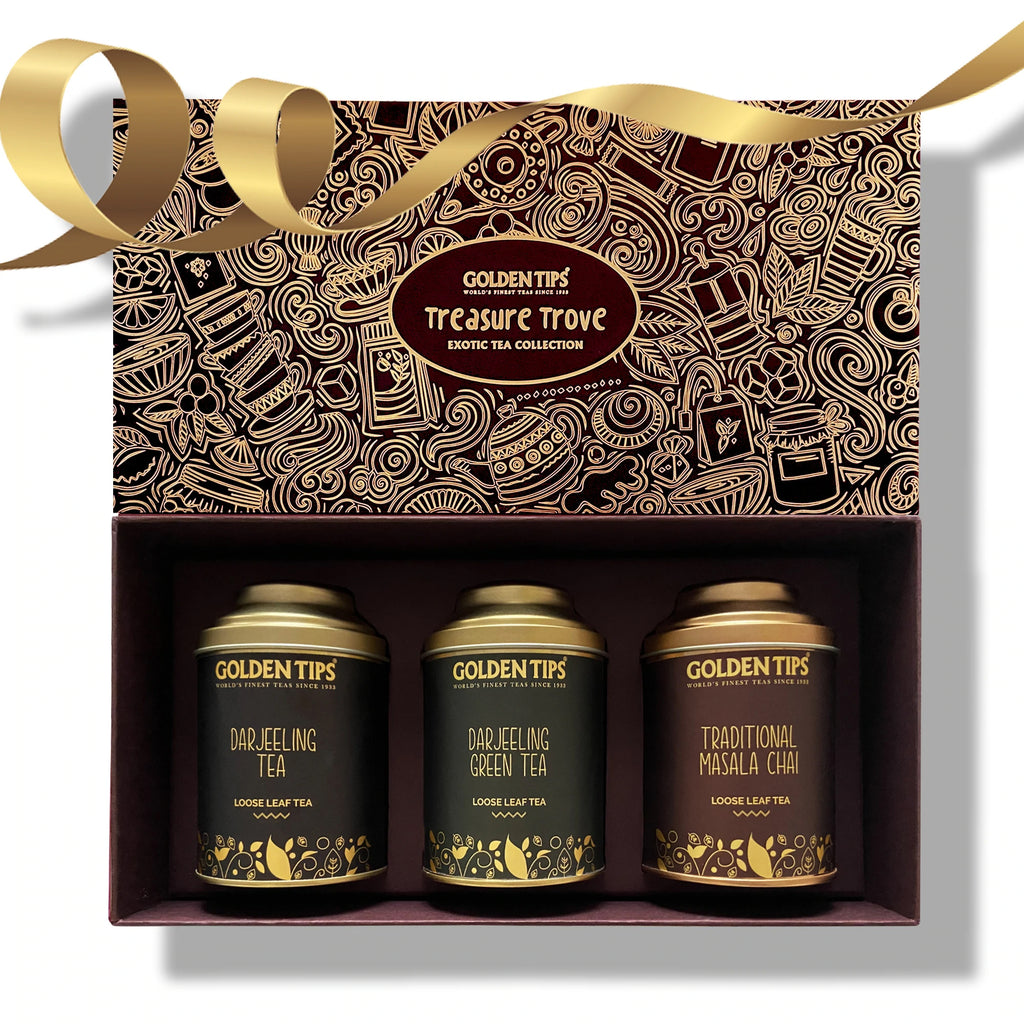Gift boxes Combo Darjeeling Tea + Darjeeling Green Tea + Masala Chai - Golden Tips Tea (India)