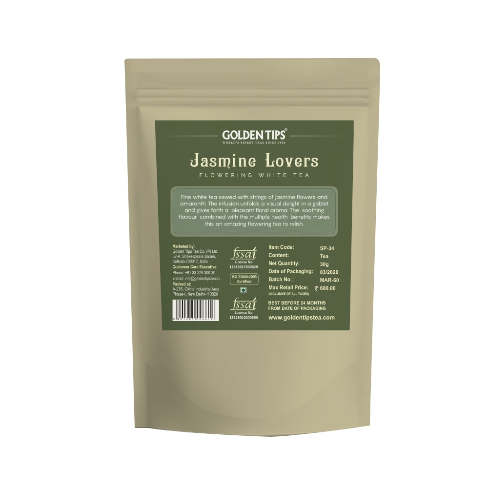 Jasmine Lovers Flowering White Tea - 4 Balls - Golden Tips Tea (India)