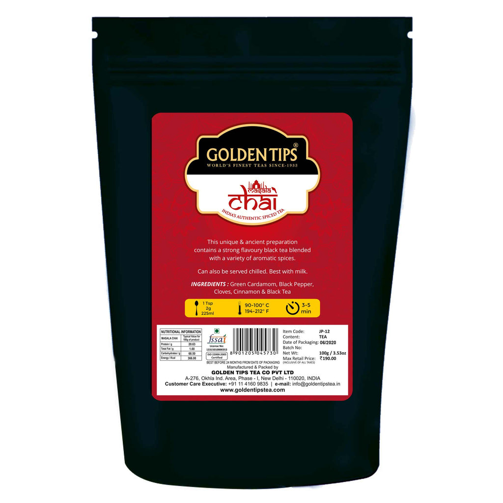 Masala Chai India's Authentic Spiced Tea (Sample Pack) - Golden Tips Tea (India)