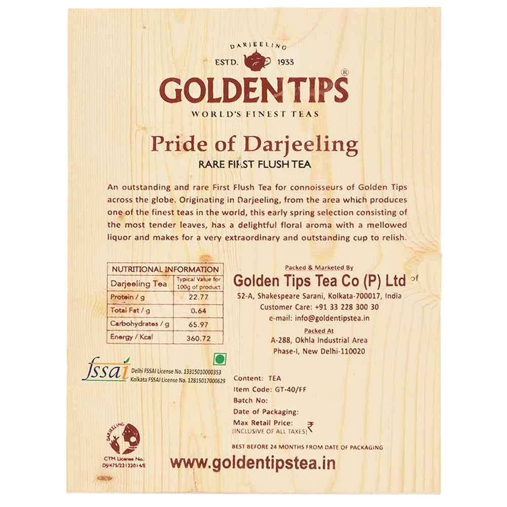 Pride Of Darjeeling - Rare First Flush Tea - Golden Tips Tea (India)