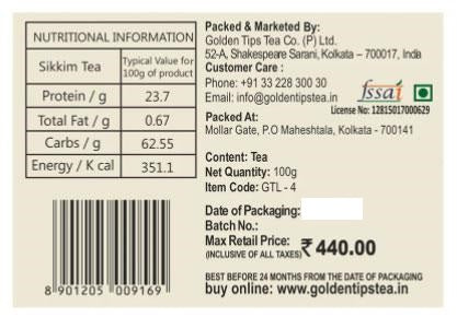Sikkim Temi Tea - Tin Can - Golden Tips Tea (India)
