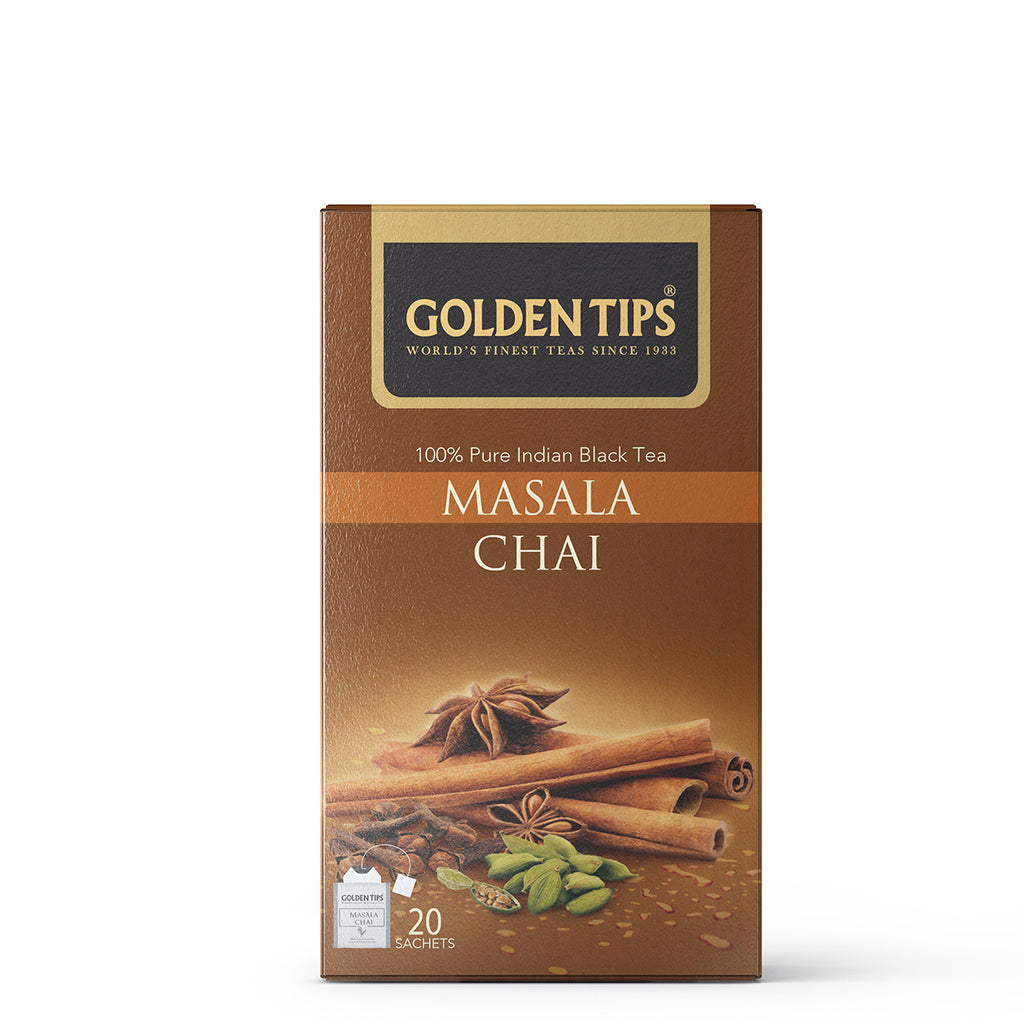 Masala Chai Envelope Tea - 20 Tea Bags (40gm) - Golden Tips Tea (India)