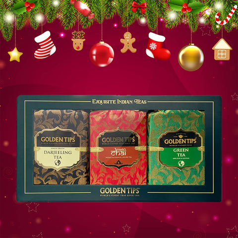 3-in-1 Handmade Paper Box - Darjeeling, Green & Masala Chai