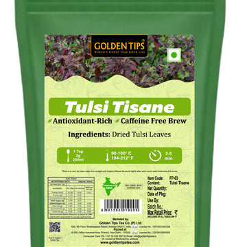 Tulsi Tisane Herbal Tea - Caffeine-Free - Antioxidant-Rich Infusion