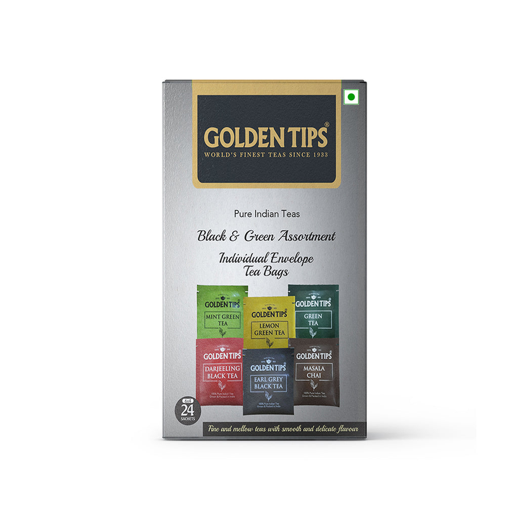 Golden Tips Black & Green Assortment Individual Envelope - Tea Bags