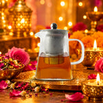 Pyramid-Shaped Borosilicate Glass Teapot with Steel Infuser