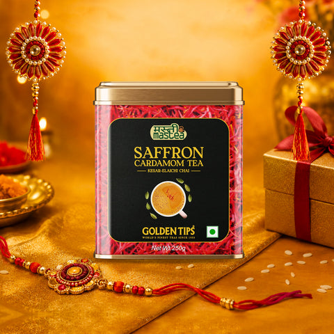 Saffron Cardamom Exotic Chai India's Authentic Spiced Tea - Tin Can
