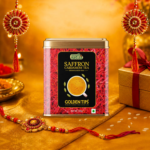 Saffron Cardamom Exotic Chai India's Authentic Spiced Tea - Tin Can