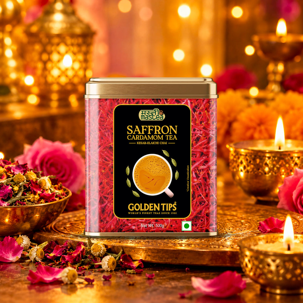 Saffron Cardamom Exotic Chai India's Authentic Spiced Tea - Tin Can