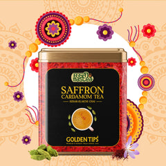 Saffron Cardamom Exotic Chai India's Authentic Spiced Tea - Tin Can