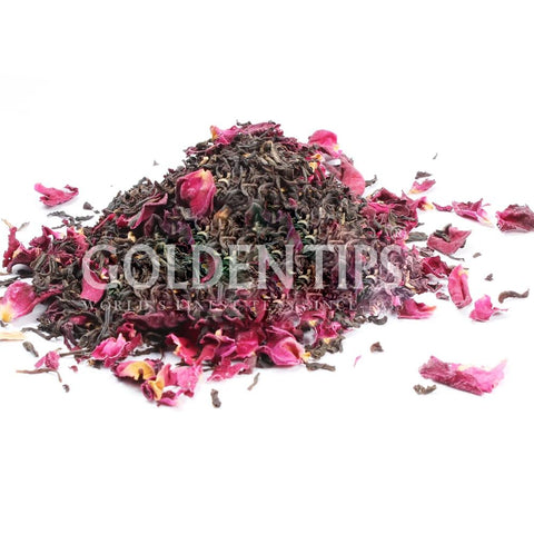 Black Blush Loose Leaf Rose Black Tea - Golden Tips Tea (India)