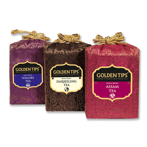 Finest Indian Teas Trio - Darjeeling, Nilgiri & Assam (3x50gm) - Golden Tips Tea (India)