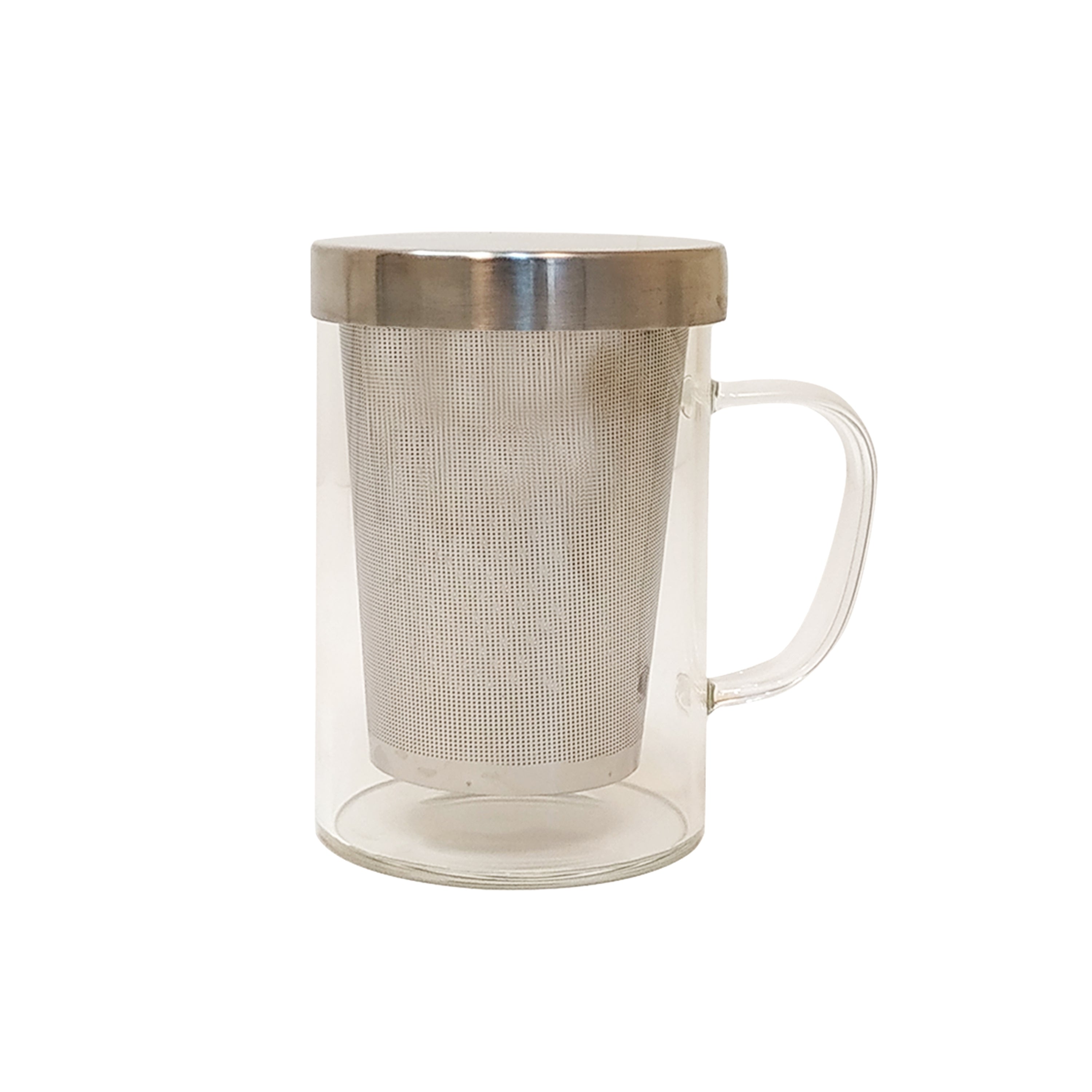 Glass Mug & Steel Lid & Fine Steel Mesh Infuser