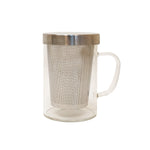 Glass Mug & Steel Lid & Fine Steel Mesh Infuser - Golden Tips Tea (India)