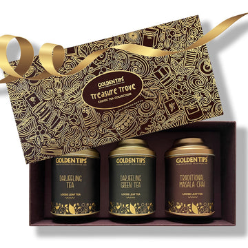 Gift boxes Combo Darjeeling Tea + Darjeeling Green Tea + Masala Chai - Golden Tips Tea (India)