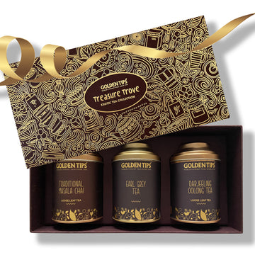 Gift boxes Combo Masala Chai + Earl Grey Tea+ Oolong Tea - Golden Tips Tea (India)