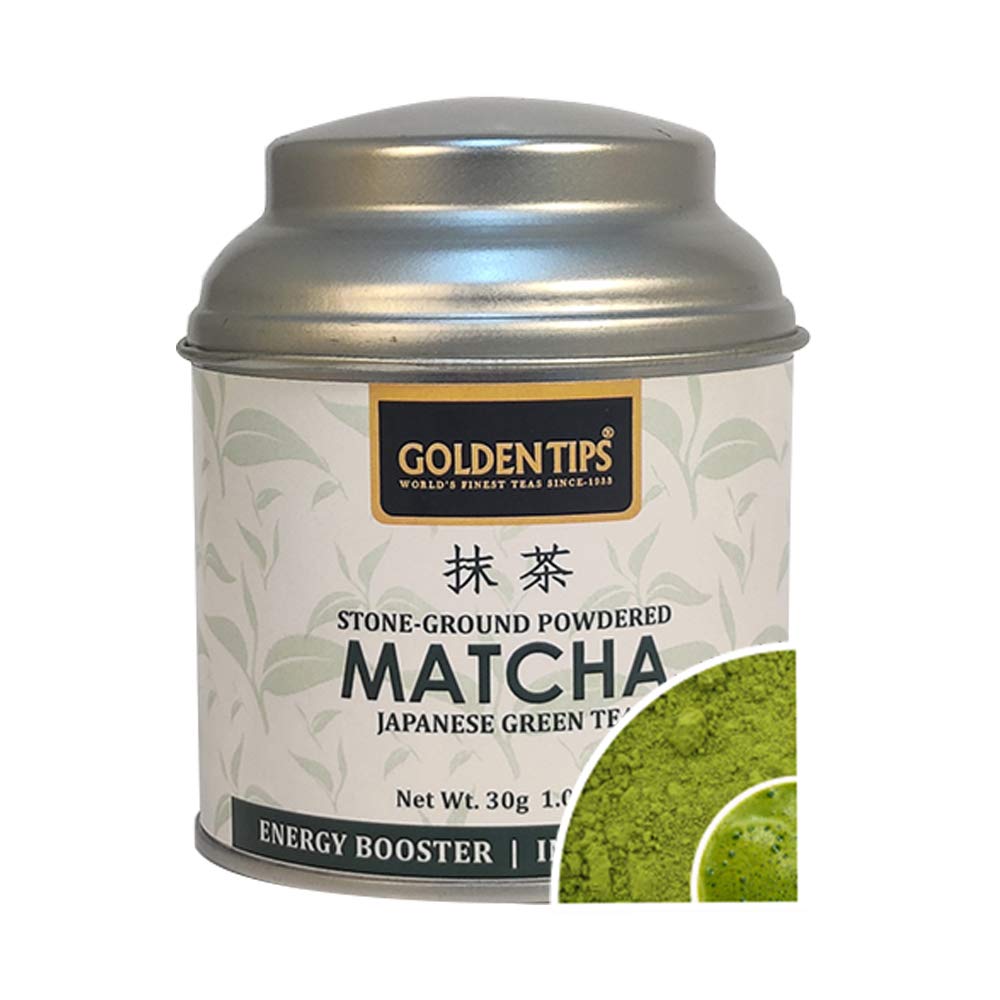 Japanese Tin Box Round Matcha Green Tea Powder – Golden Tips Tea (India)