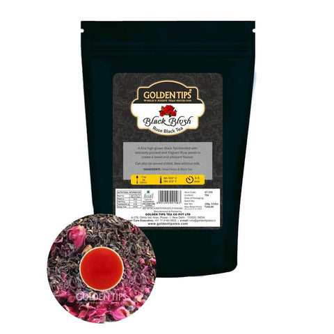 Black Blush Loose Leaf Rose Black Tea - Golden Tips Tea (India)