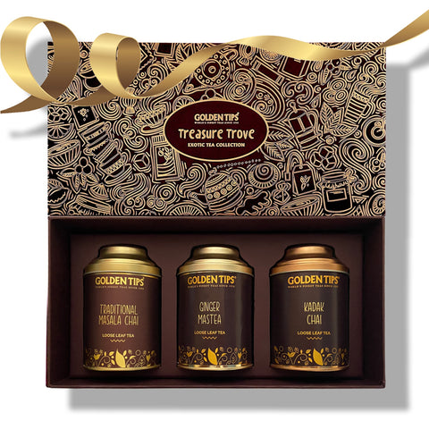 Gift boxes Combo Traditional Masala Chai + Ginger Mastea + Kadak Chai - Golden Tips Tea (India)