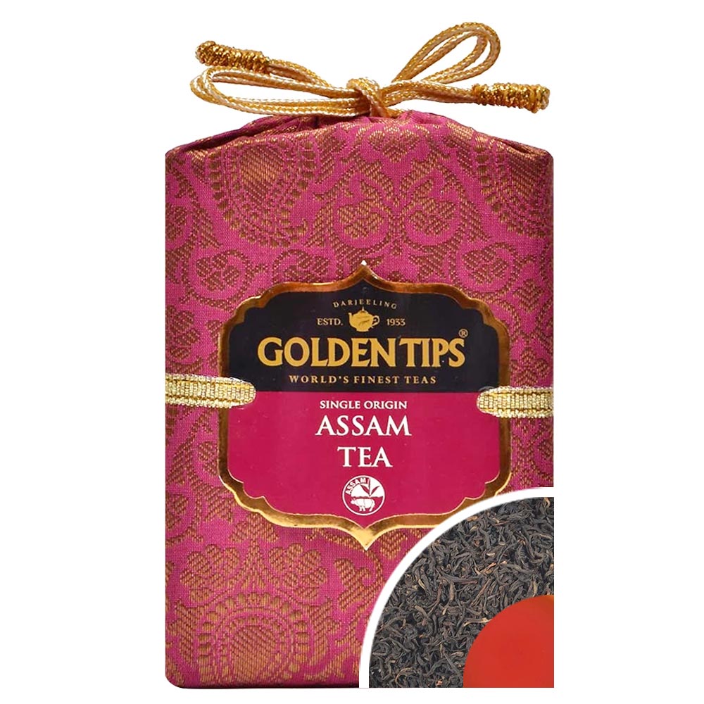 Pure Assam Tea - Royal Brocade Cloth Bag - Golden Tips Tea (India)