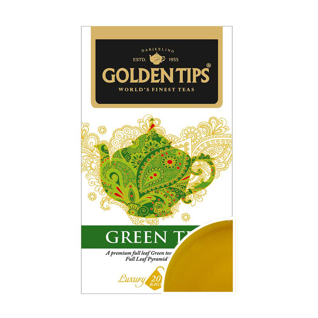 Green Full Leaf Pyramid -  Tea Bags - Golden Tips Tea (India)